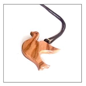 Boho Wooden Bird on Cord Necklace